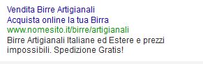 Esempio annuncio esteso google adwords